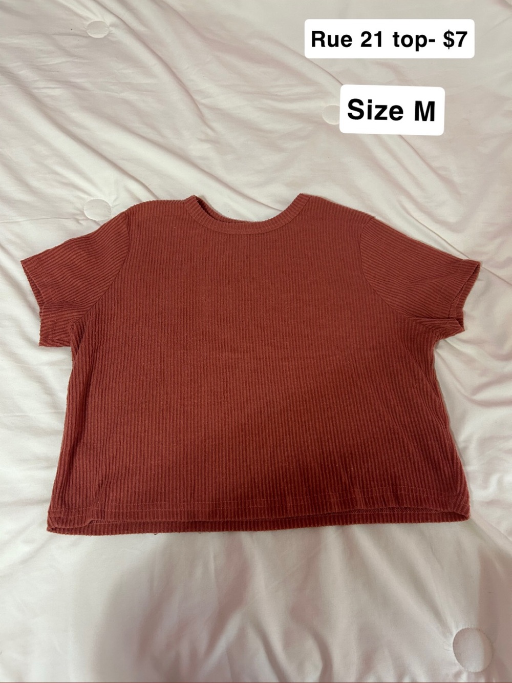Rue21 Rust Red Ribbed Crop Top